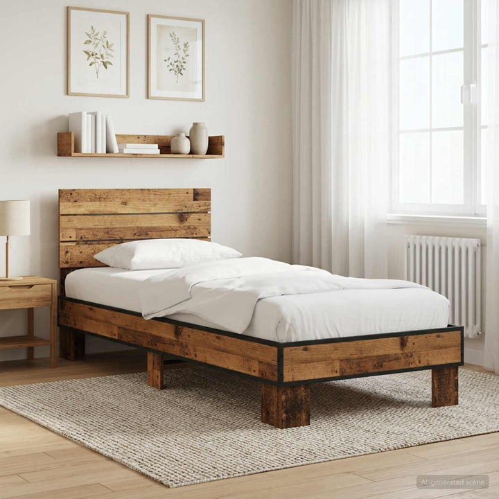 Sengestel med hovedgærde Gammelt træ 80 x 200 cm