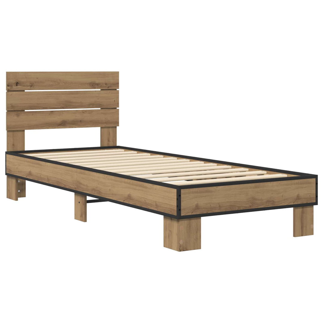 Sengestel med hovedgærde Artisan-eg 80 x 200 cm Konstrueret træ