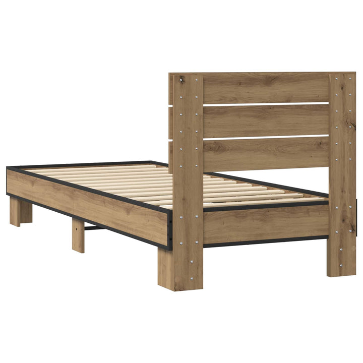Sengestel med hovedgærde Artisan-eg 80 x 200 cm Konstrueret træ