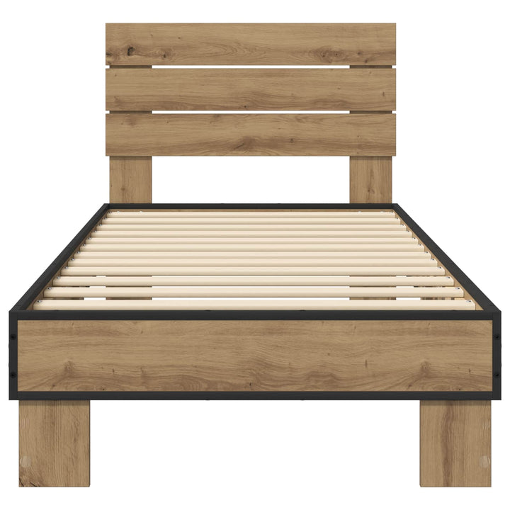Sengestel med hovedgærde Artisan-eg 80 x 200 cm Konstrueret træ