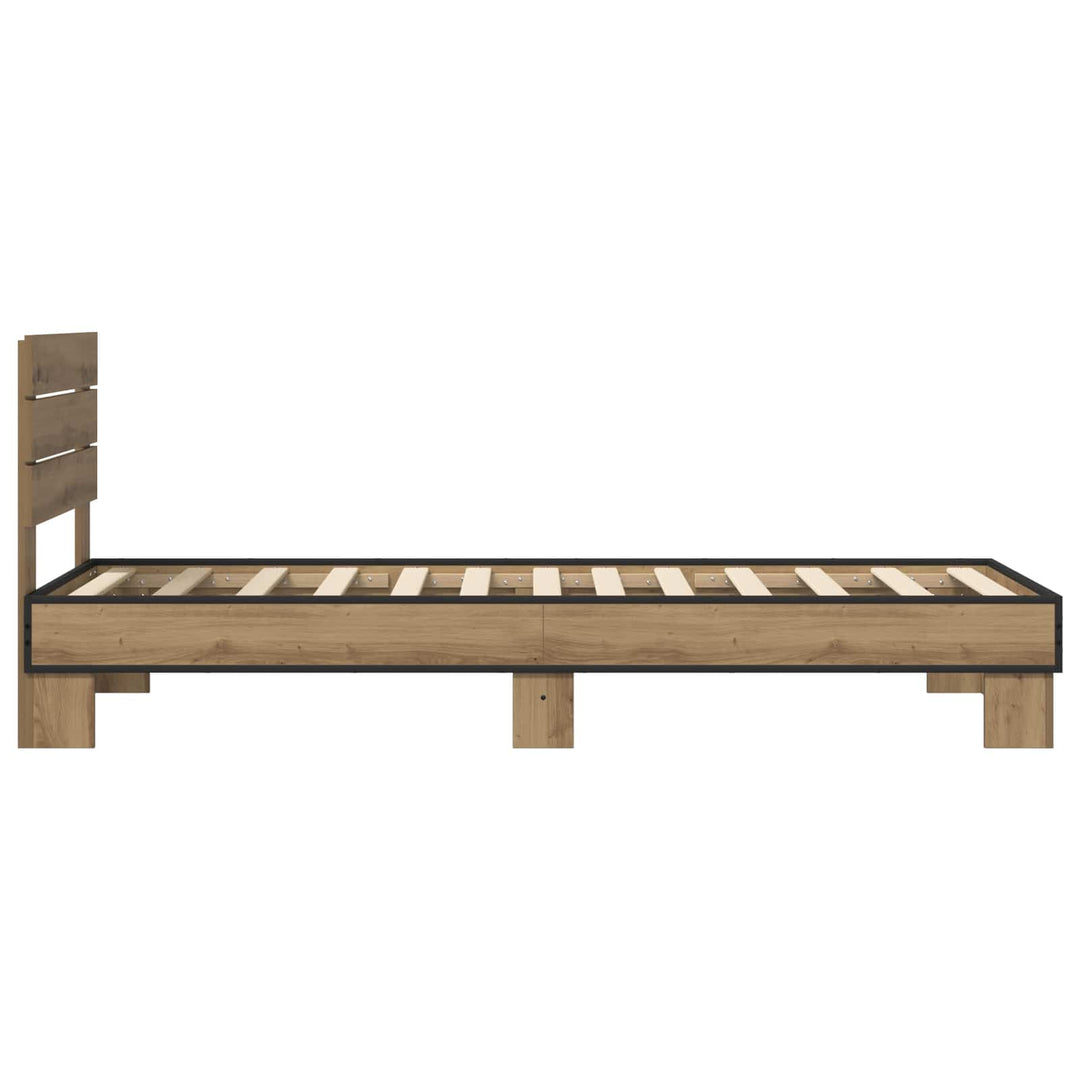 Sengestel med hovedgærde Artisan-eg 80 x 200 cm Konstrueret træ
