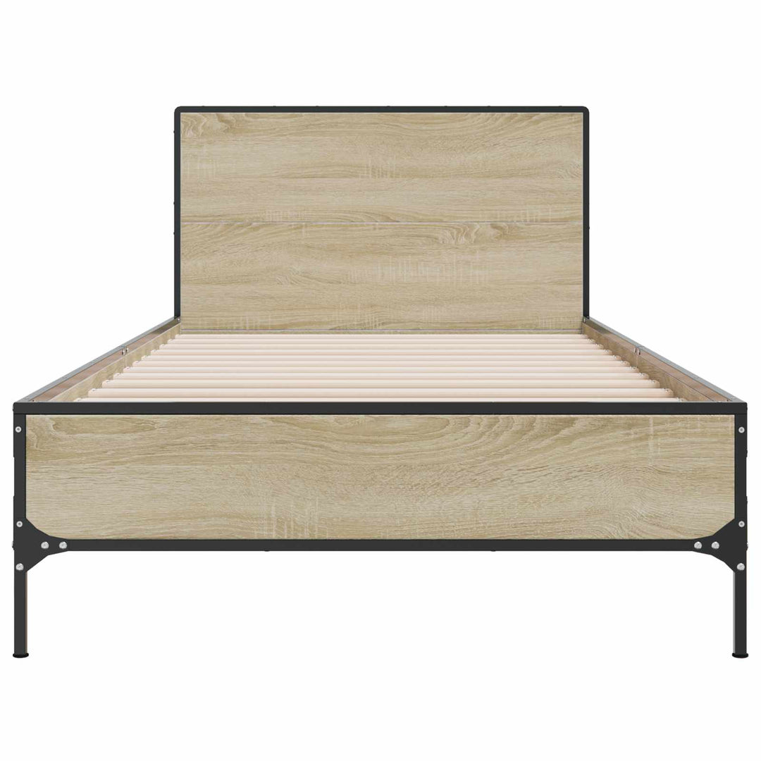 Sengestel med hovedgærde Sonoma-eg 80 x 200 cm Konstrueret træ