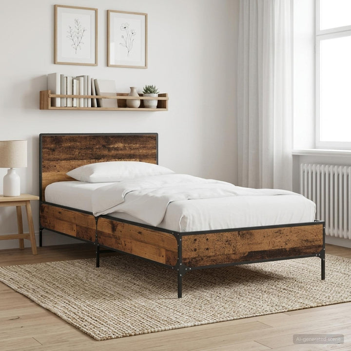 Sengestel med hovedgærde Gammelt træ 80 x 200 cm