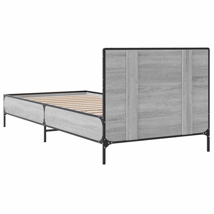 Sengestel med hovedgærde Grå Sonoma 80 x 200 cm Konstrueret træ