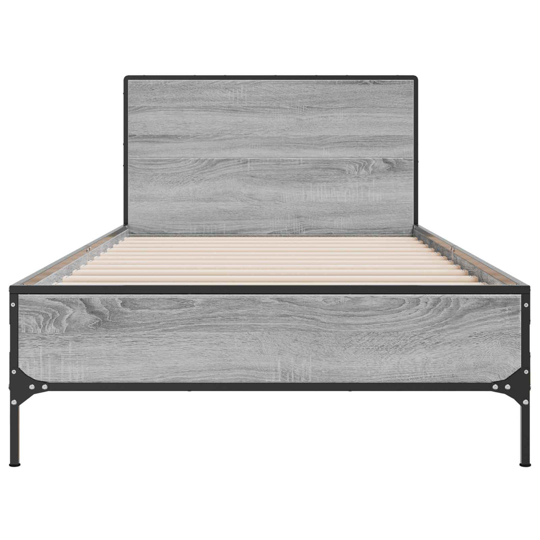 Sengestel med hovedgærde Grå Sonoma 80 x 200 cm Konstrueret træ
