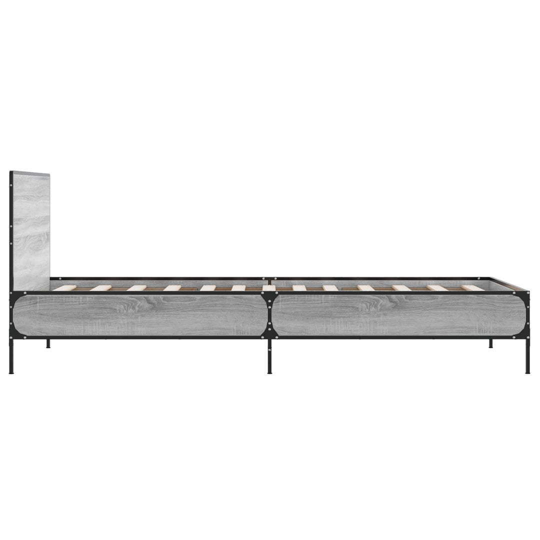 Sengestel med hovedgærde Grå Sonoma 80 x 200 cm Konstrueret træ
