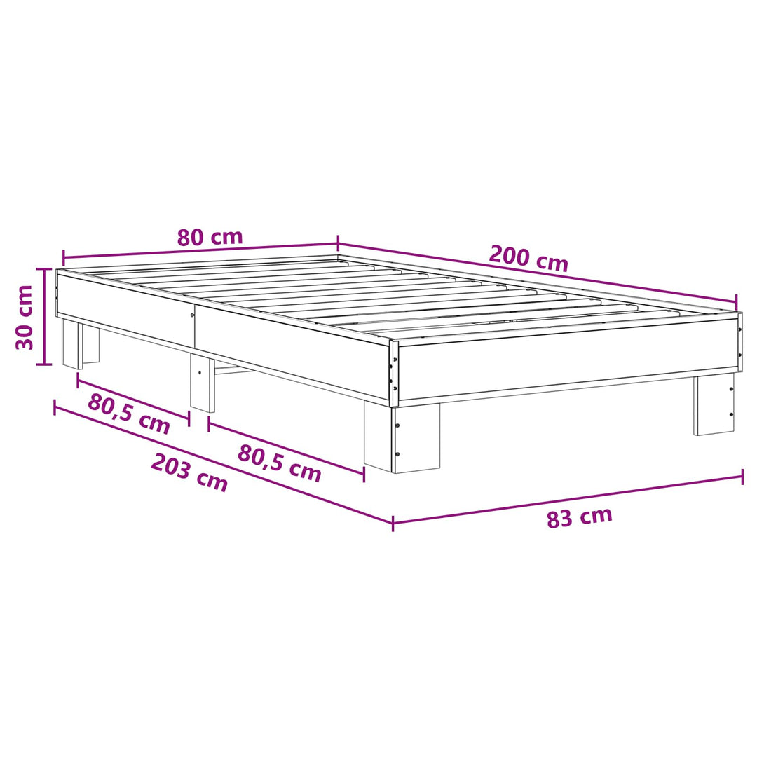 Sengestel Gammelt træ 80 x 200 cm Konstrueret træ