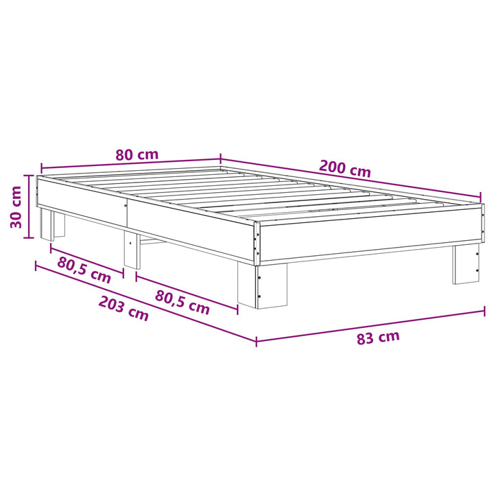 Sengestel Gammelt træ 80 x 200 cm Konstrueret træ