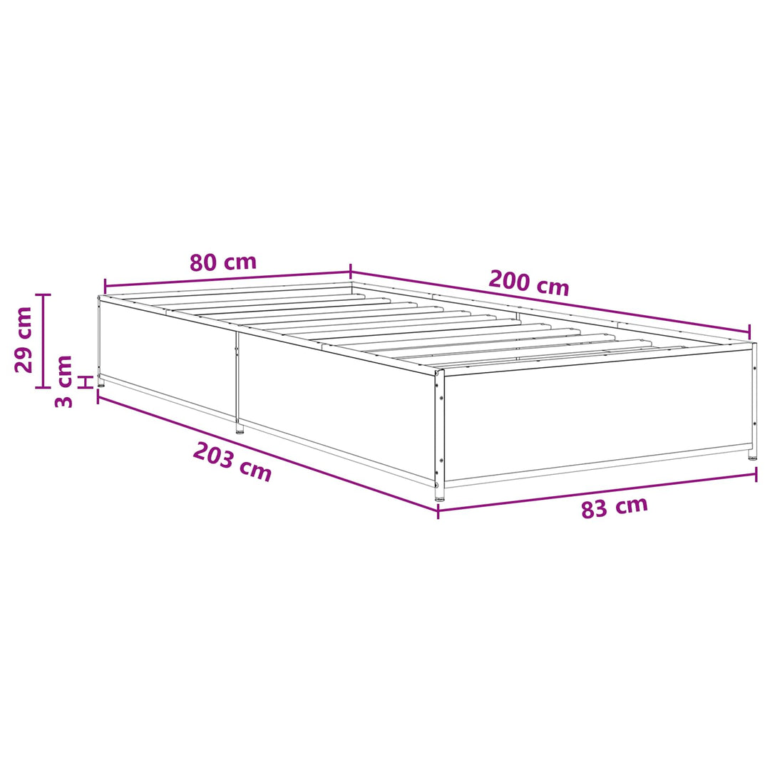 Sengestel Sonoma-eg 80 x 200 cm Konstrueret træ