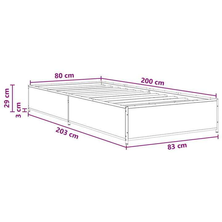 Sengestel Sonoma-eg 80 x 200 cm Konstrueret træ