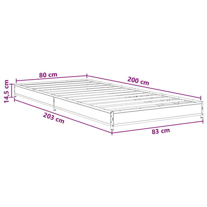 Sengestel Røget eg 80 x 200 cm Konstrueret træ