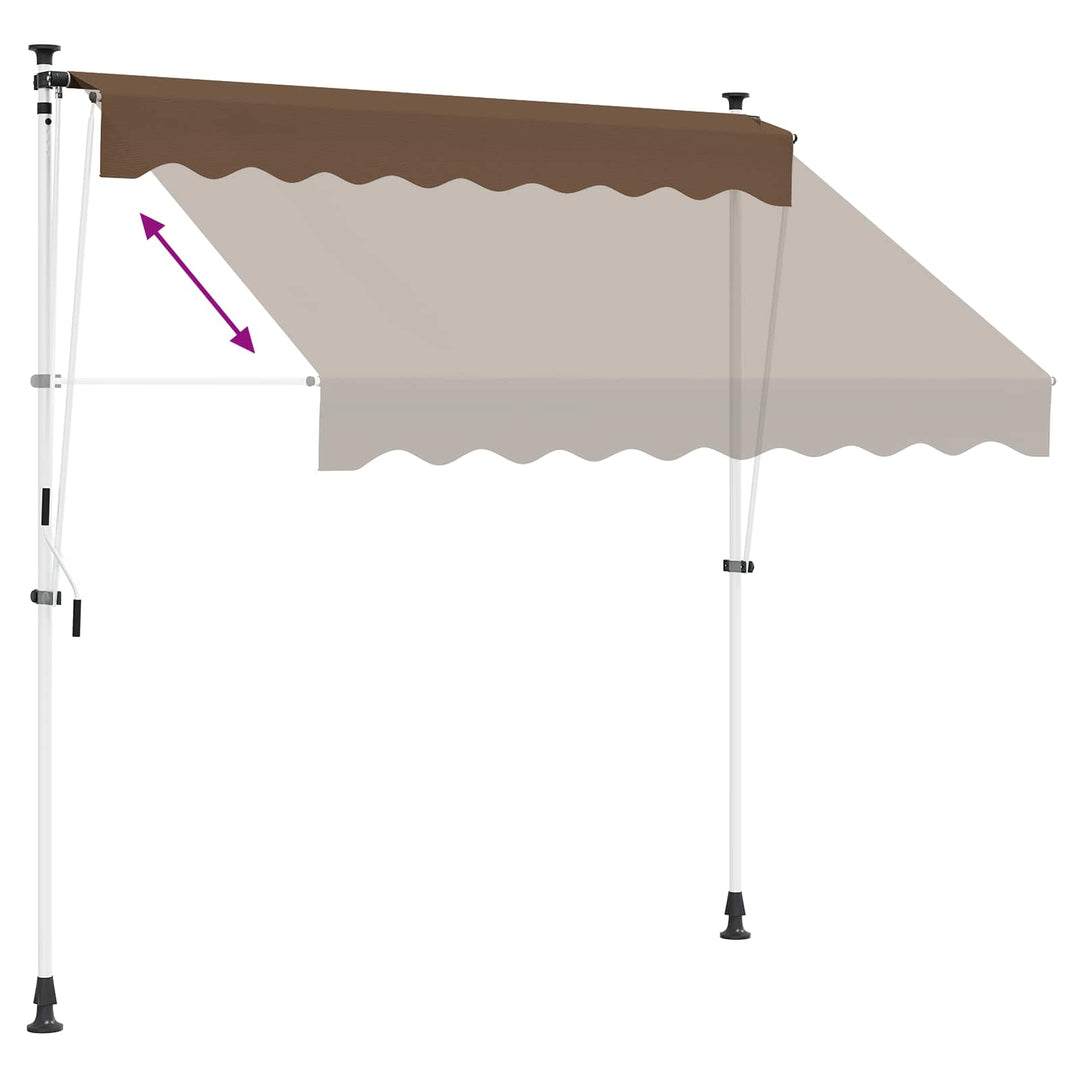Manuel Utrækkelig Markise Gråbrun 250 cm