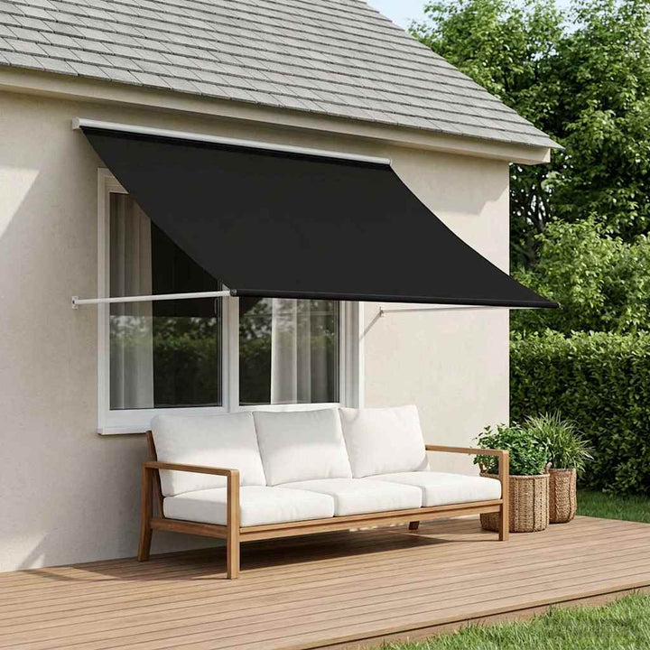 Markise Sort 250 x 150 cm 180 g / m² polyester med PU-belægning
