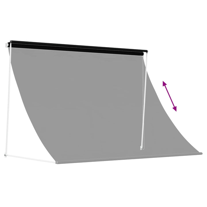 Markise Sort 300 x 150 cm 180 g / m² polyester med PU-belægning