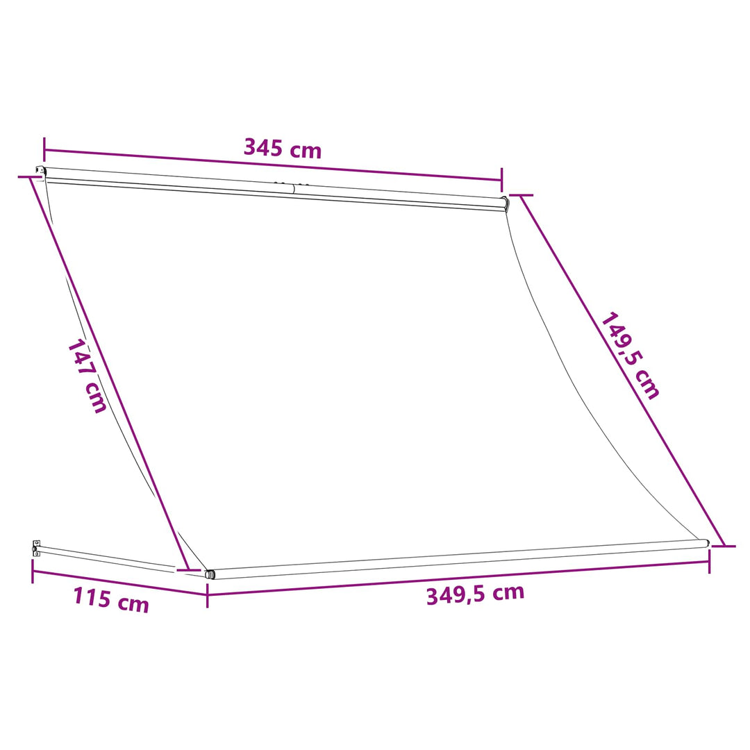 Markise Brun 350 x 150 cm 180 g / m² polyester med PU-belægning