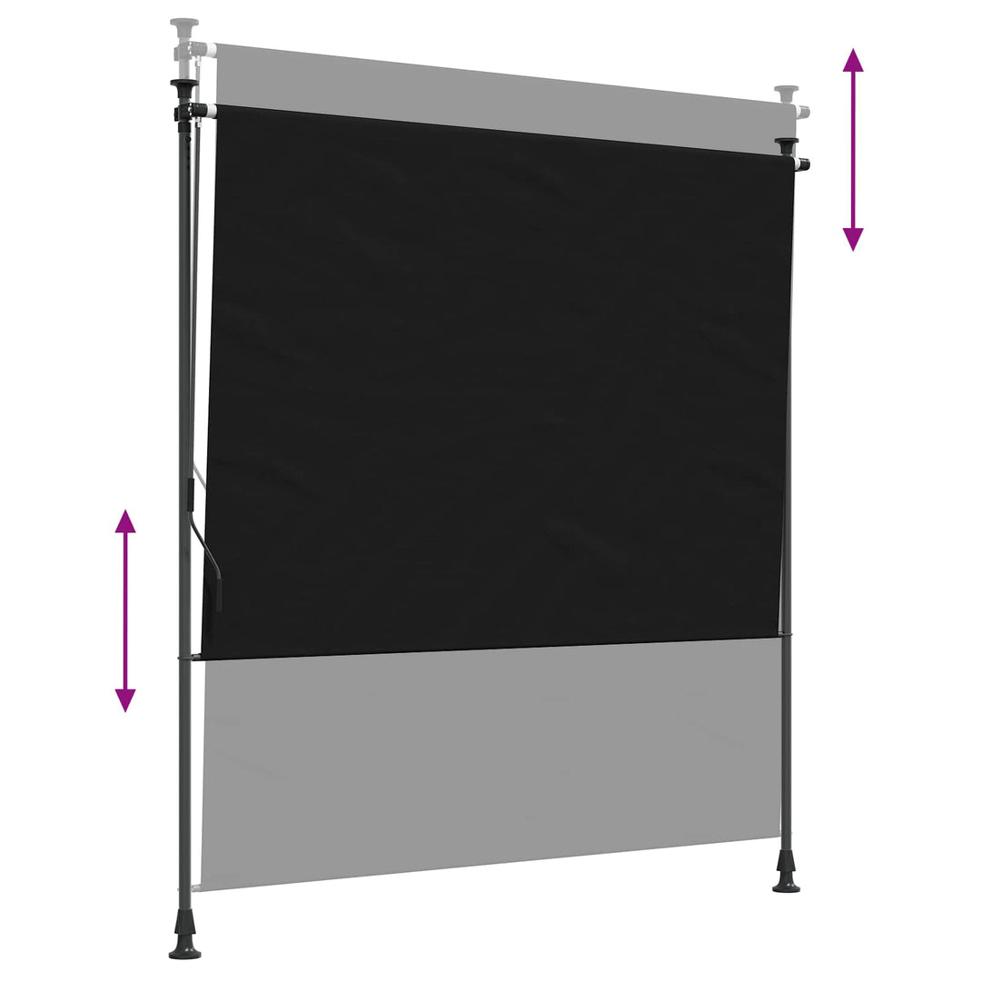 Udendørs Rullegardin Sort 150 x 270 cm