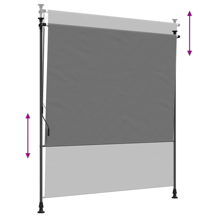 Udendørs Rullegardin Lysegrå 100 x 270 cm