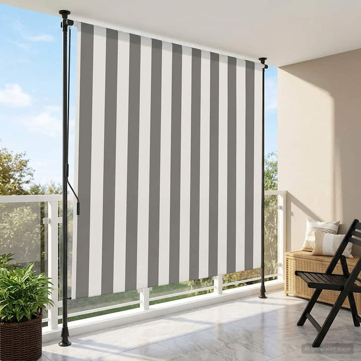 Udendørs Rullegardin Anthracit og hvid 100 x 270 cm