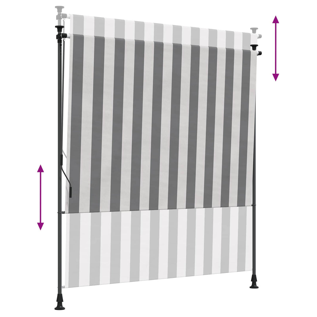 Udendørs Rullegardin Anthracit og hvid 150 x 270 cm