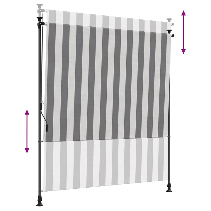Udendørs Rullegardin Anthracit og hvid 150 x 270 cm