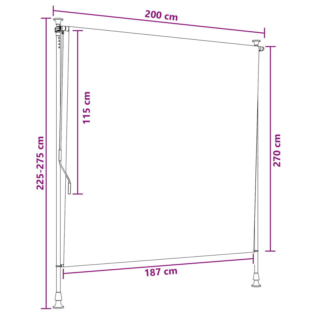 Udendørs Rullegardin Flerfarvet 200 x 270 cm