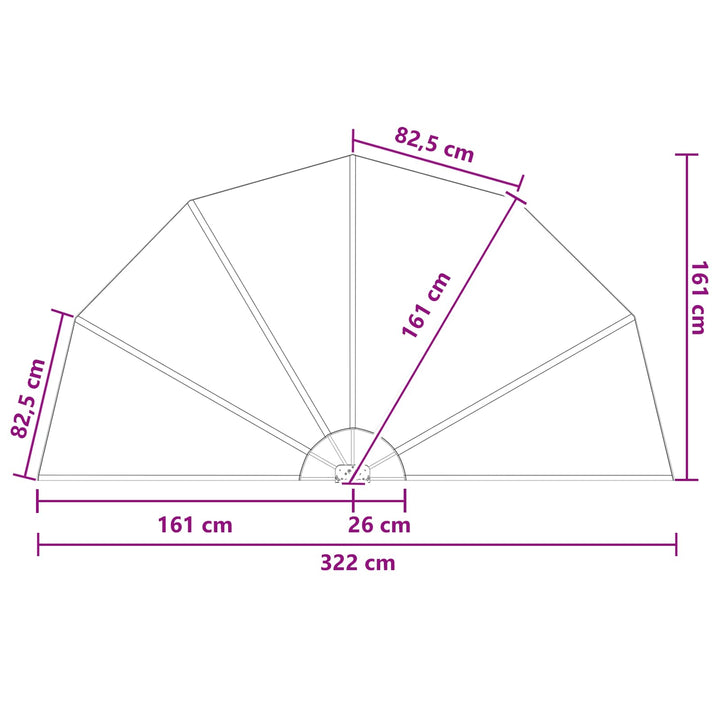 Balkon Afskærmning Ø 320 cm Polyester Lysegrå