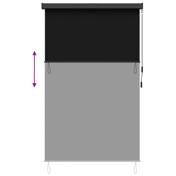 Rullegardin Sort 60 x 250 cm Stof og Aluminium