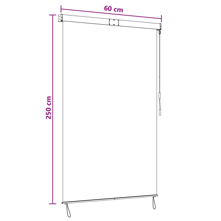 Rullegardin Flerfarvet 60 x 250 cm Stof og Aluminium