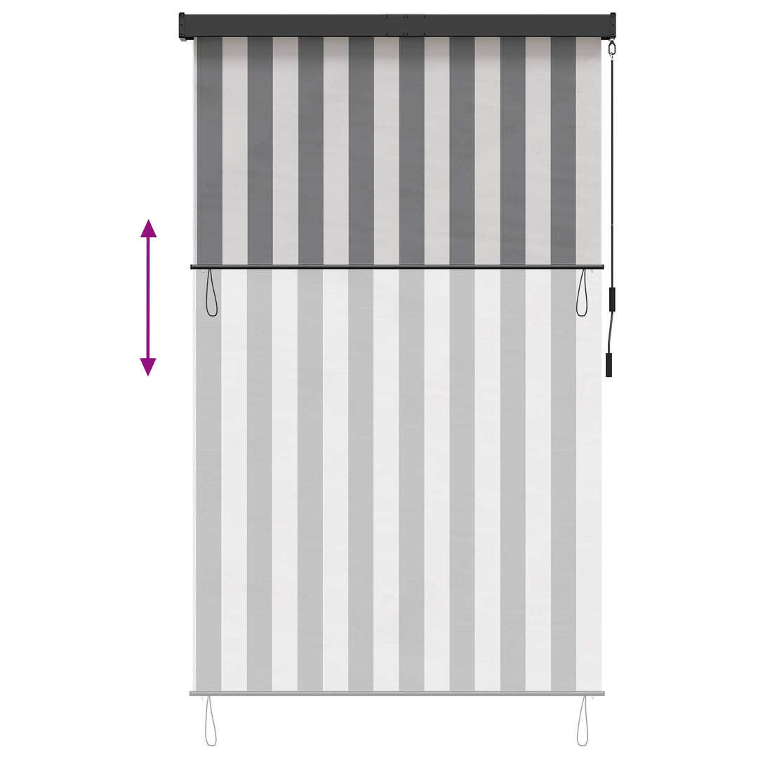 Rullegardin Anthracit og hvid 80 x 250 cm Stof og Aluminium
