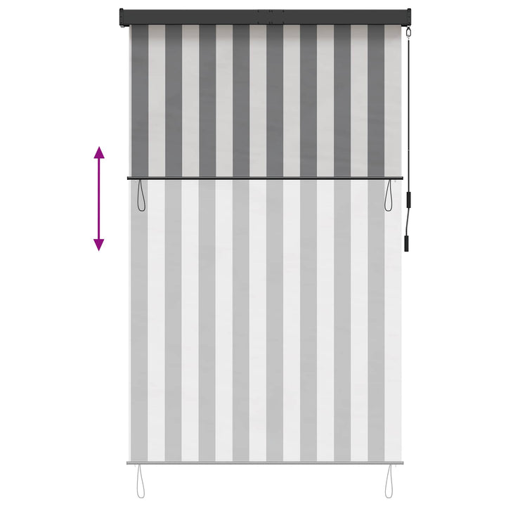 Rullegardin Anthracit og hvid 80 x 250 cm Stof og Aluminium