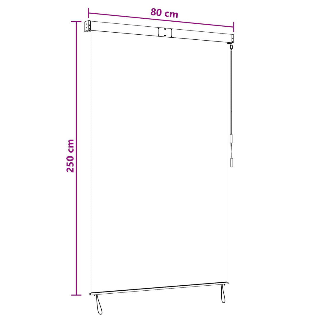 Rullegardin Anthracit og hvid 80 x 250 cm Stof og Aluminium