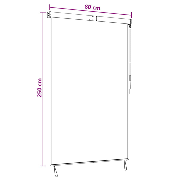 Rullegardin Anthracit og hvid 80 x 250 cm Stof og Aluminium