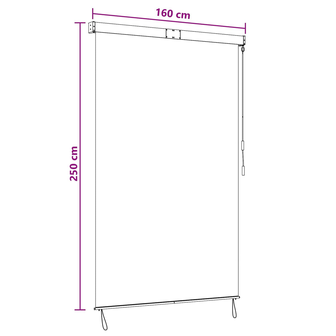 Rullegardin Brun 160 x 250 cm Stof og Aluminium