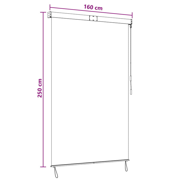 Rullegardin Flerfarvet 160 x 250 cm Stof og Aluminium