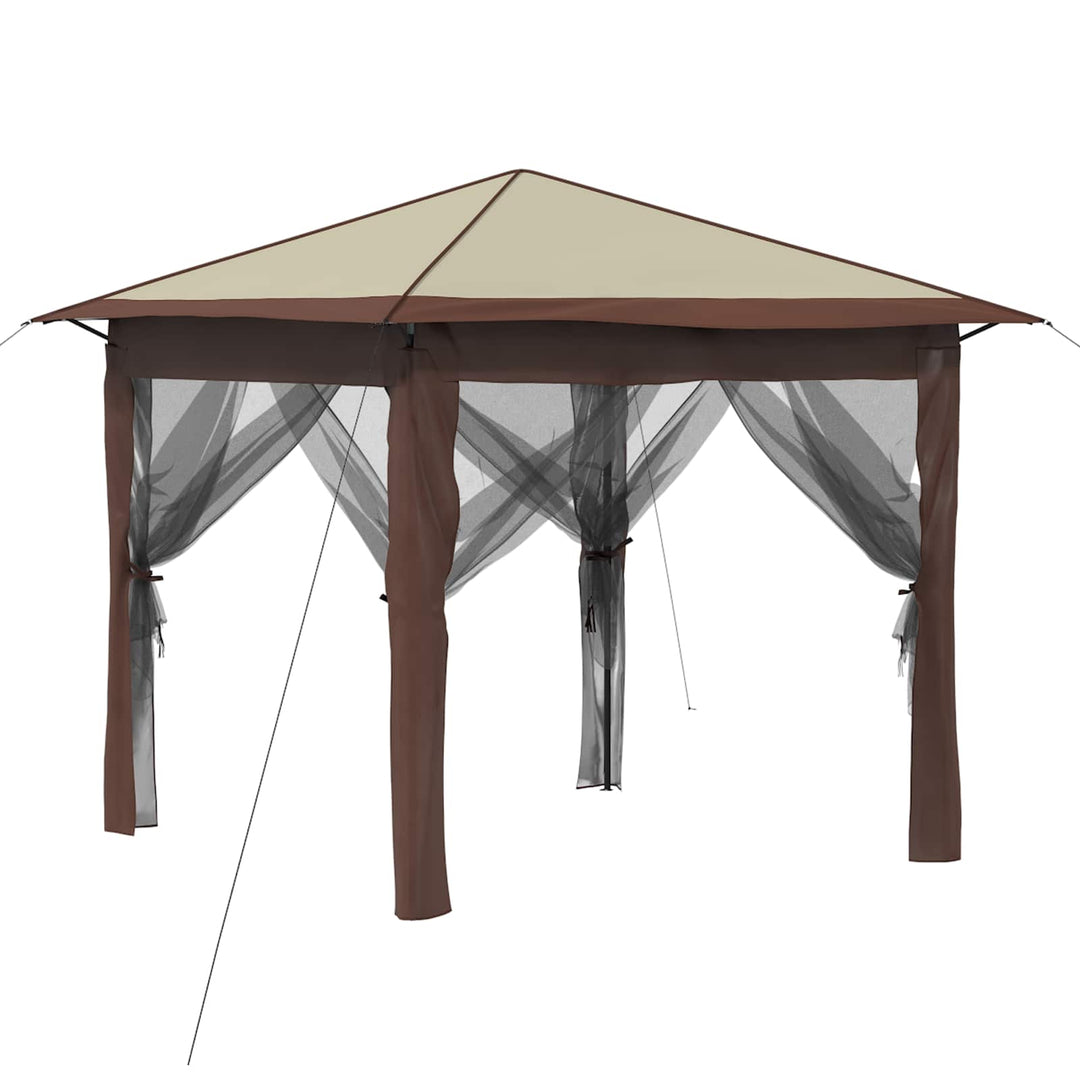 Gazebo med 4 Sider 2,6 x 2,6 m Creme og Brun