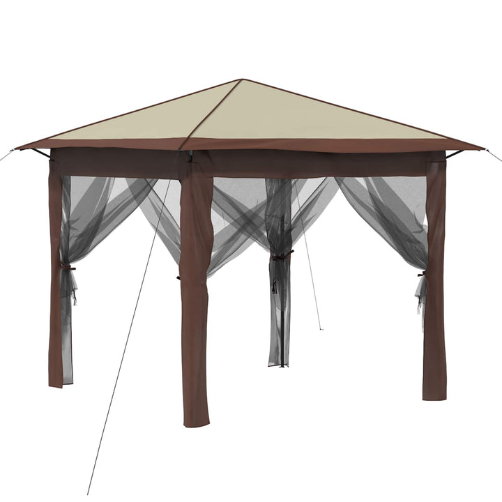 Gazebo med 4 Sider 2,6 x 2,6 m Creme og Brun