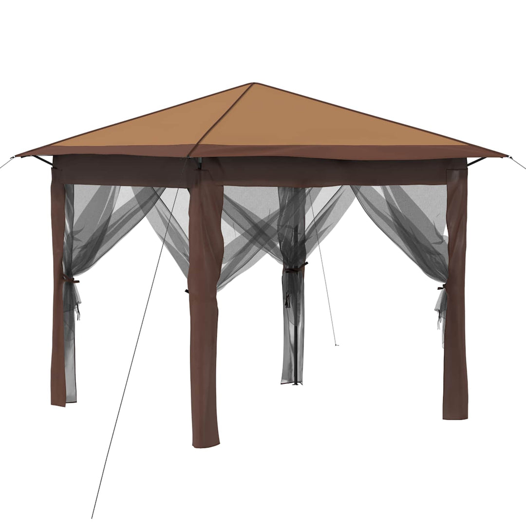 Gazebo med 4 Sider 2,6 x 2,6 m Beige og Brun