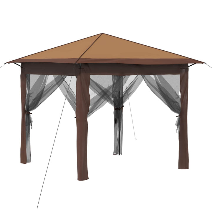 Gazebo med 4 Sider 2,6 x 2,6 m Beige og Brun