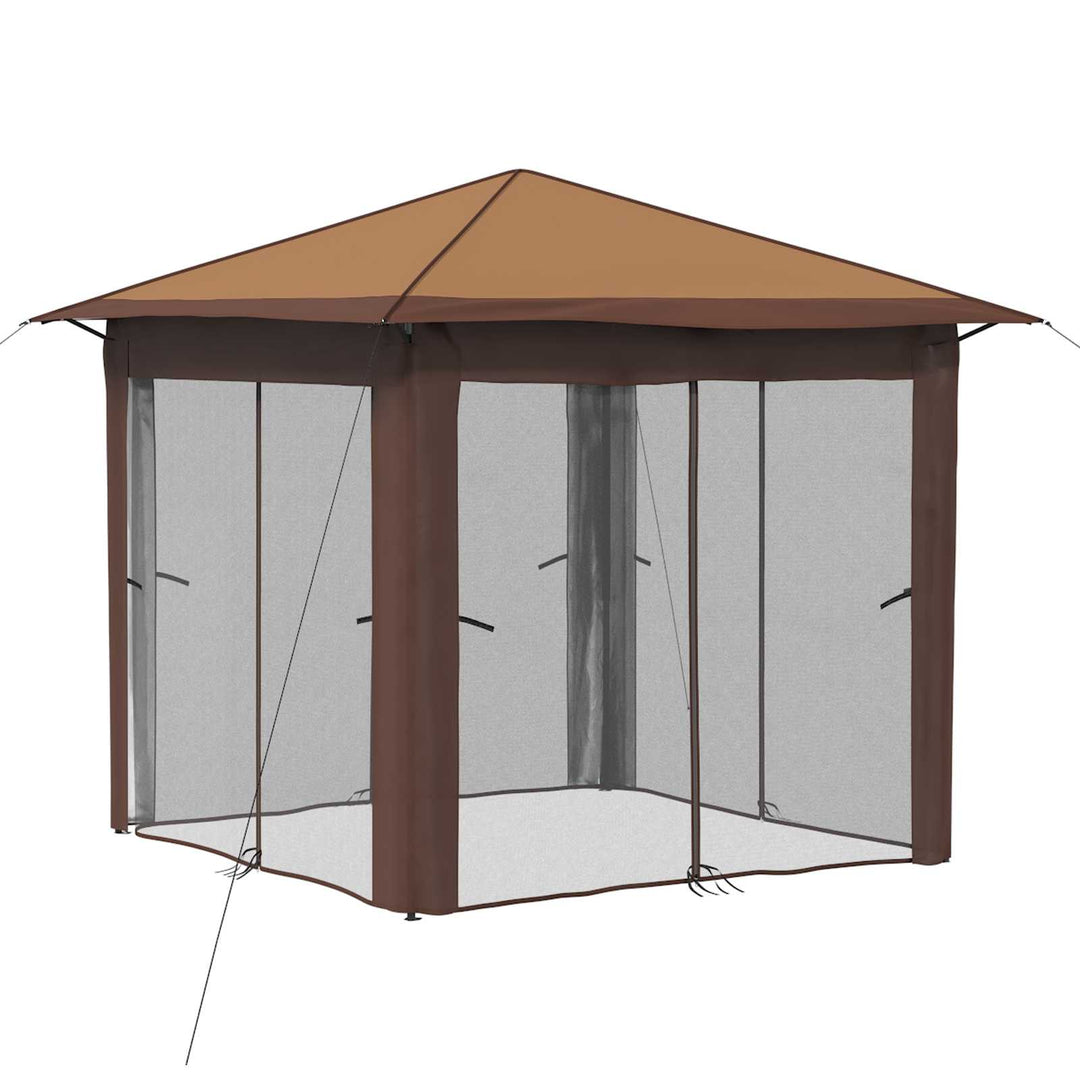 Gazebo med 4 Sider 2,6 x 2,6 m Beige og Brun