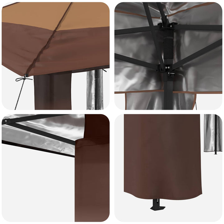 Gazebo uden Sider 3,3 x 3,3 m Beige og Brun