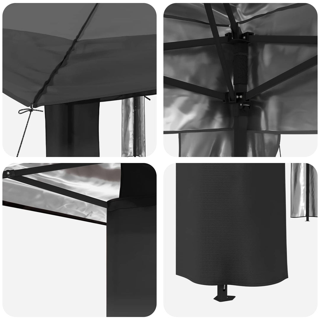 Gazebo uden Sider 3,3 x 3,3 m Lysegrå og antracit