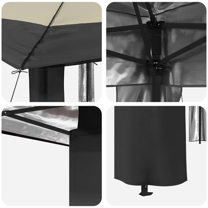 Gazebo uden Sider 3,3 x 3,3 m Creme og antracit