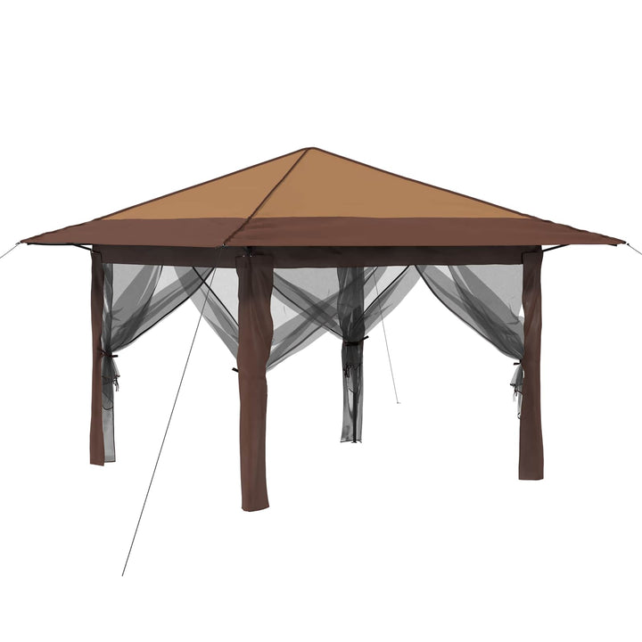 Gazebo med 4 Sider 3,3 x 3,3 m Beige og Brun