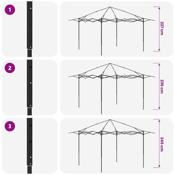 Gazebo med 4 Sider 3,3 x 3,3 m Beige og Brun