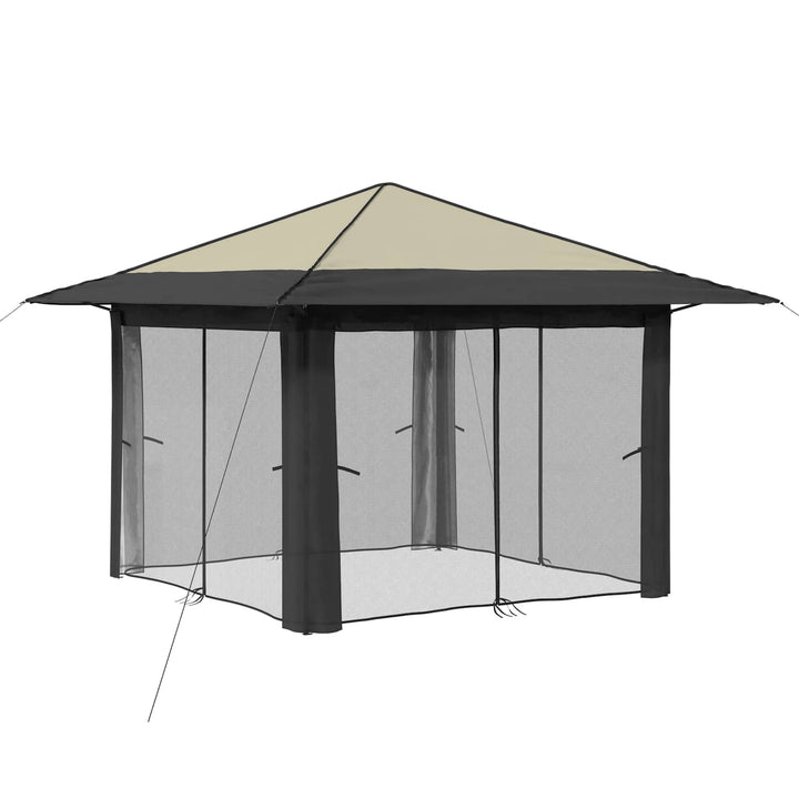 Gazebo med 4 Sider 3,3 x 3,3 m Creme og antracit