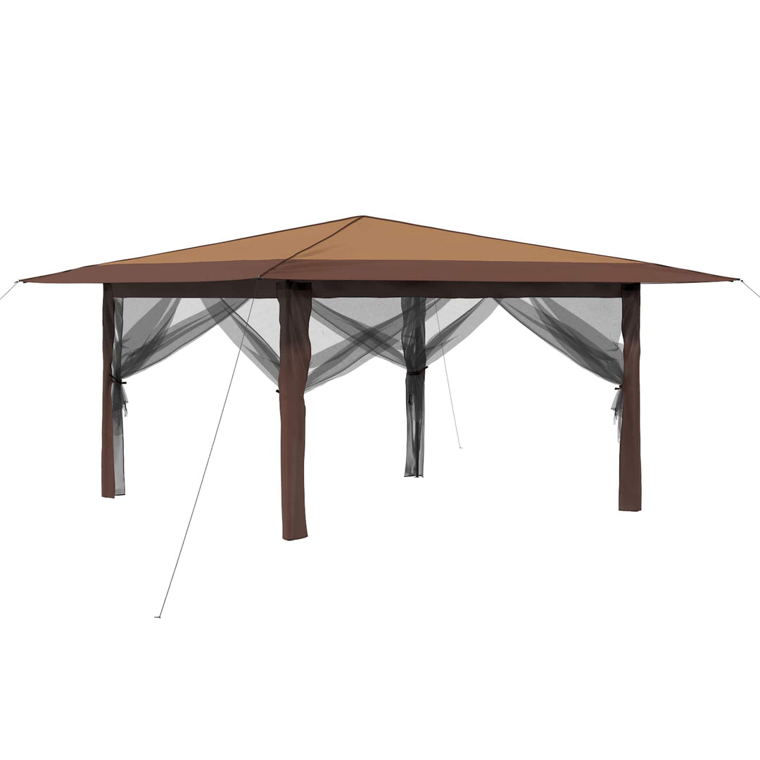 Gazebo med 4 Sider 4 x 4 m Beige og Brun