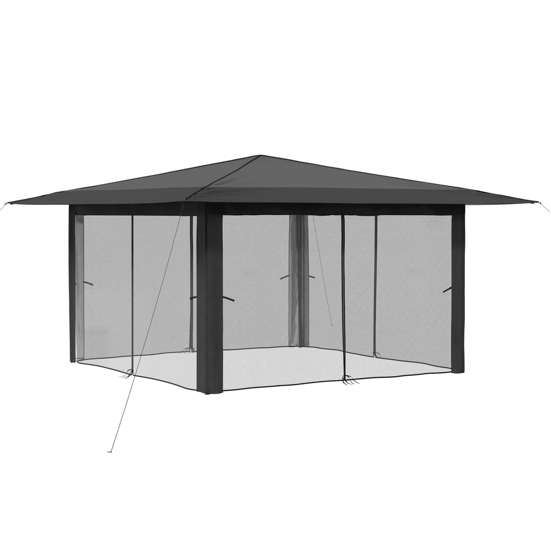 Gazebo med 4 Sider 4 x 4 m Lysegrå og antracit