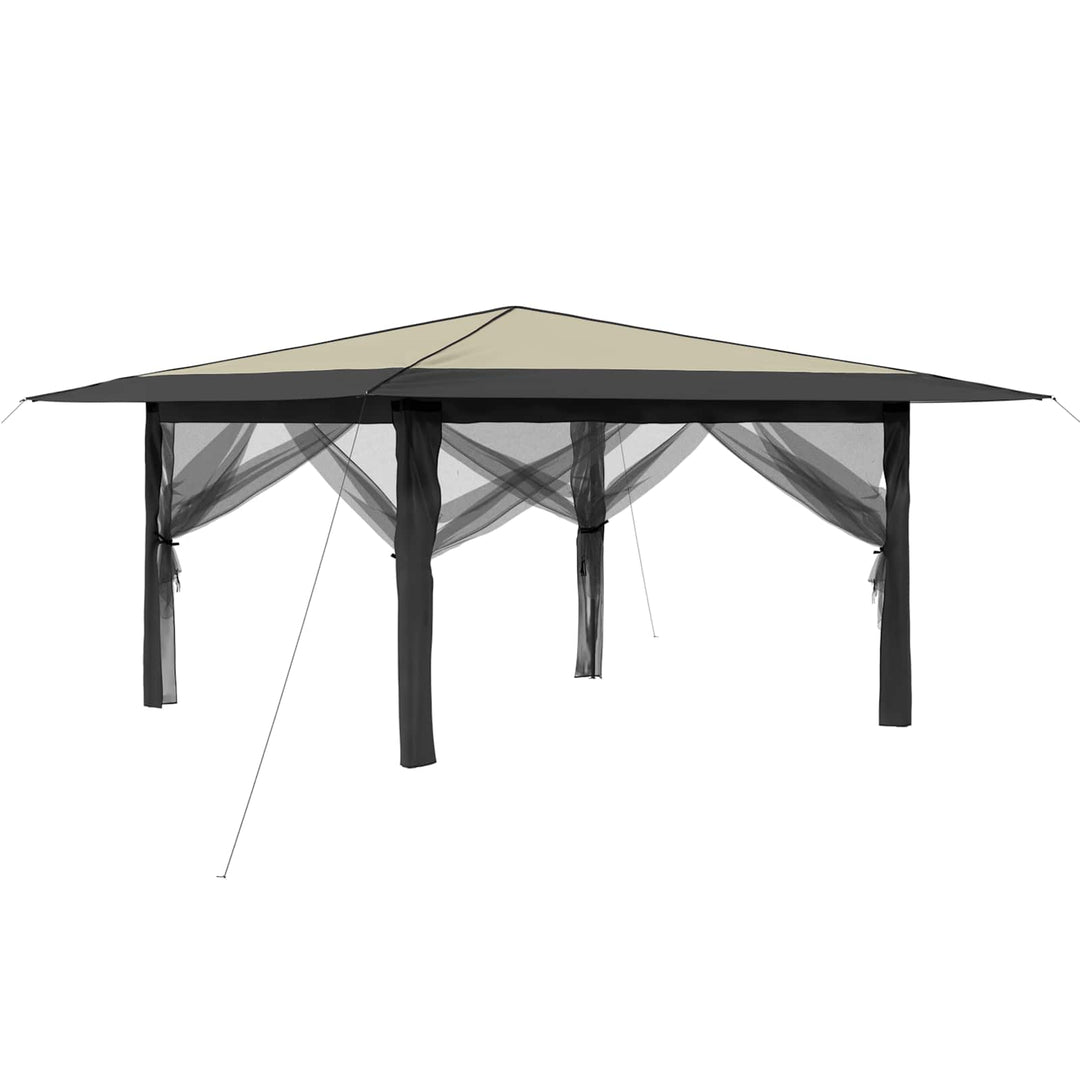 Gazebo med 4 Sider 4 x 4 m Creme og antracit