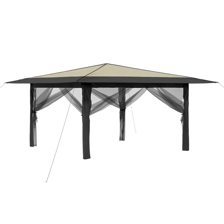 Gazebo med 4 Sider 4 x 4 m Creme og antracit
