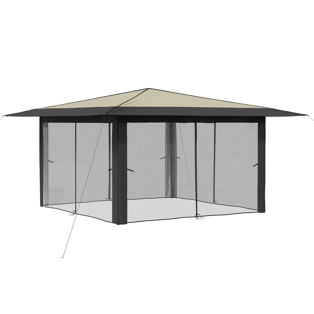 Gazebo med 4 Sider 4 x 4 m Creme og antracit